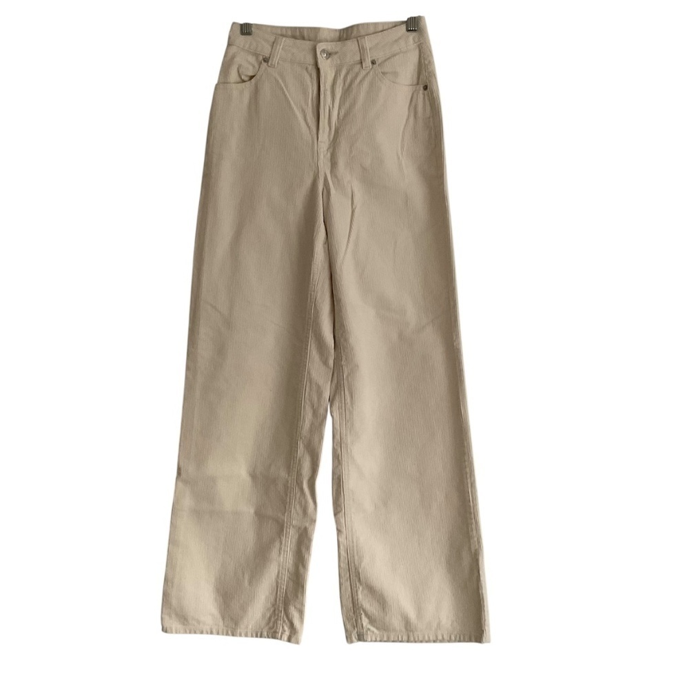 H&M Divided Women’s Corduroy Wide Leg Flare Pants Sz 0 White Hippie Y2K 90s